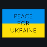 Poster Paix pour l'Ukraine Simple minimaliste drapeau ukr<br><div class="desc">Montrez votre soutien à l'Ukraine avec cette conception simple, dites non à la guerre.</div>