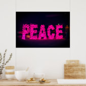 POSTER PAIX ROSE SIGNE NEON LIGHT (Cuisine)