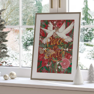 Poster Paix sur Terre Noël des colombes