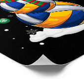 Poster Pajama de Noël du volley-ball du Snowman Santa Hat (Coin)