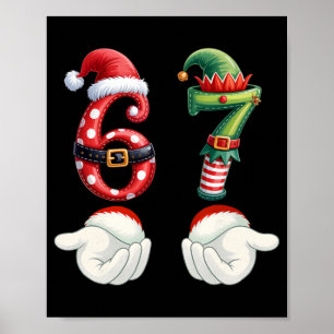 Poster Pajamas de Noël drôles 67 Six Sept Meme 6 7 Elf 