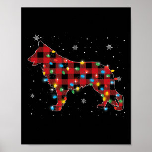 Poster Pajamas Red Plaid Allemand Berger Amoureux de les