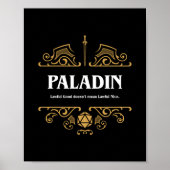 Poster Paladin Classe Tabletop Jeu RPG (Devant)