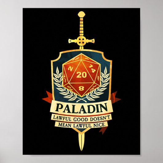 Poster Paladin Fantasy Rpg Trpg Gamer Cl (Devant)