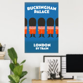Poster Palais Buckingham Londres en train (Bureau à domicile)