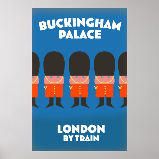 Poster Palais Buckingham Londres en train (Devant)