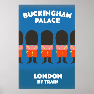 Poster Palais de Buckingham Londres en train
