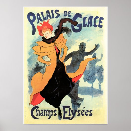 Poster PALAIS DE GLACE Champs Elysées Vieux Jules Cheret (Devant)