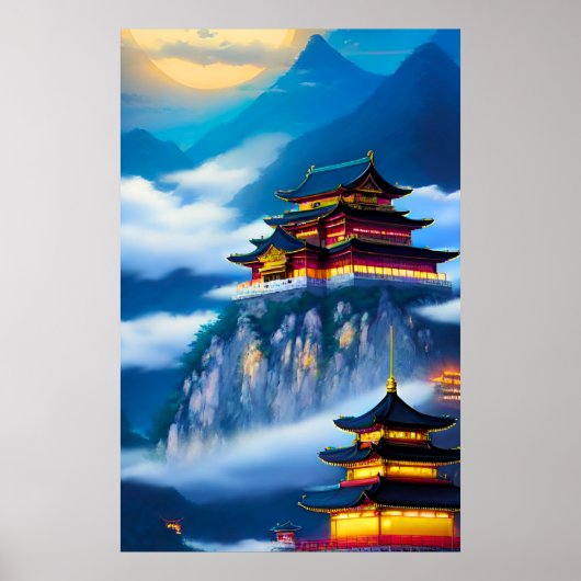Poster Palais de montagne chinois (Devant)