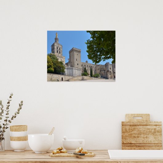 Poster Palais des Papes à Avignon en France (Cuisine)