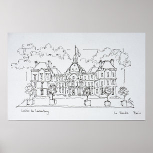 Poster Palais du Luxembourg  rue de Vaugirard, Paris