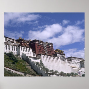 Poster Palais du Potala sur la montagne la demeure du Dal