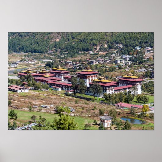Poster Palais du roi à Thimphu - Bhoutan (Devant)