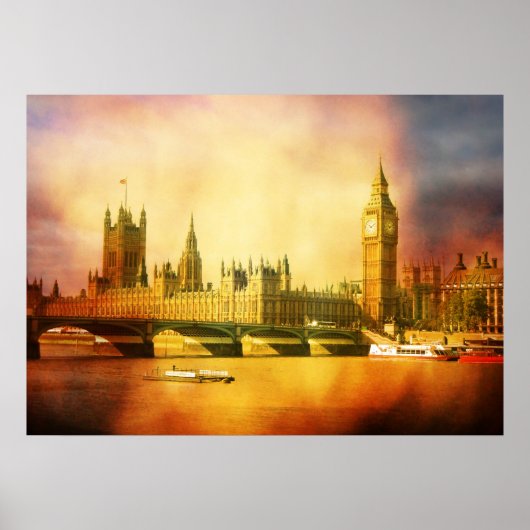 Poster Palais et pont de Westminster (Devant)