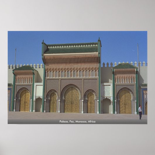 Poster Palais, Fès, Maroc, Afrique (Devant)