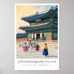 Poster Palais Gyeongbokgung Corée Art mural, Séoul