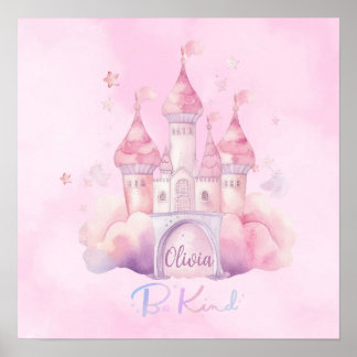 Poster Palais Sois Gentil sur le nuage rose Personnalisé