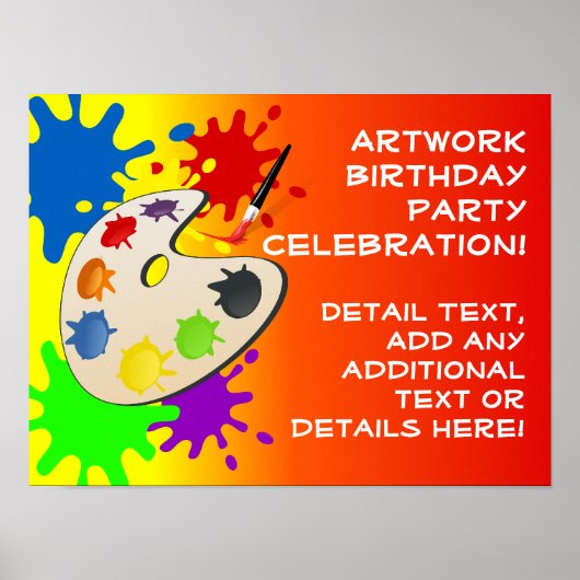 Poster Palate Art Party coloré (Devant)