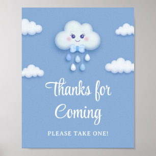 Poster Pale bleu nuage neuf garçon bébé merci d'être venu