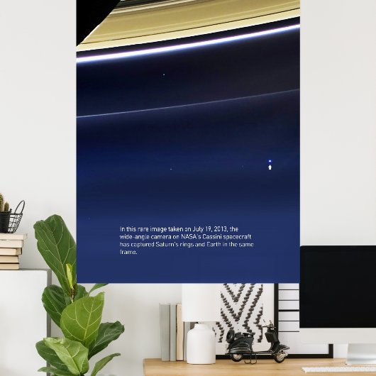 Poster Pale Blue Dot - Cassini ⛔ qualité HQ (Bureau à domicile)