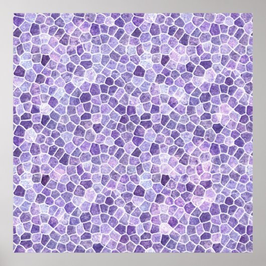 Poster Pale Lilac Et Patchwork Coblé Violet Terrazo Pa (Devant)