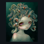 Poster Pale Medusa ART IMPRIMER pop surréalisme grand oei<br><div class="desc">De mon spectacle solo "Mythes et sirènes" à la Pop Gallery de Dowtown, voici "Pale Medusa". Mon but dans ce tableau était de montrer quelque chose de légèrement horrible et déplaisant comme d'être beau. J'ai gardé cette pièce principalement monochromatique, comme s'il s'agissait de serpents albinos - avec une touche d'or...</div>