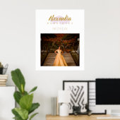 Poster Pale Purple & Gold Photo Quinceanera (Bureau à domicile)