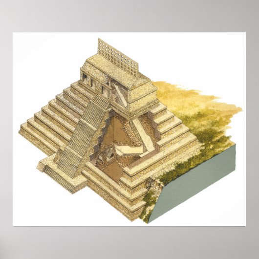 Poster Palenque Mexique. Temple des Inscriptions (Devant)