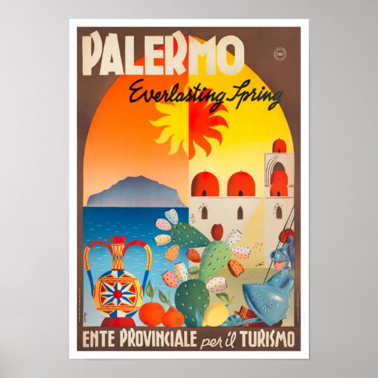 Poster Palerme Italie voyage vintage (Devant)