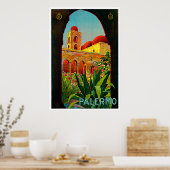 Poster Palerme Sicile Italie Travel Art (Cuisine)
