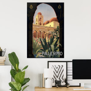 Poster Palermo vintage Sicile tourisme voyage
