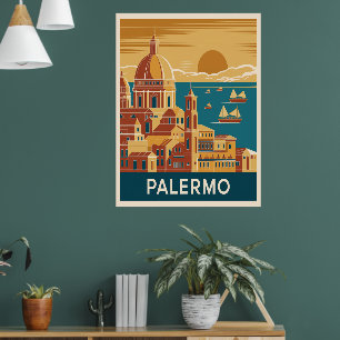 Poster Palermo Voyage Rétro