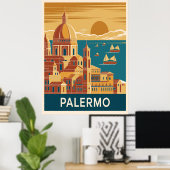 Poster Palermo Voyage Rétro (Bureau à domicile)