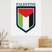 Poster Palestine & drapeau palestinien (Cuisine)