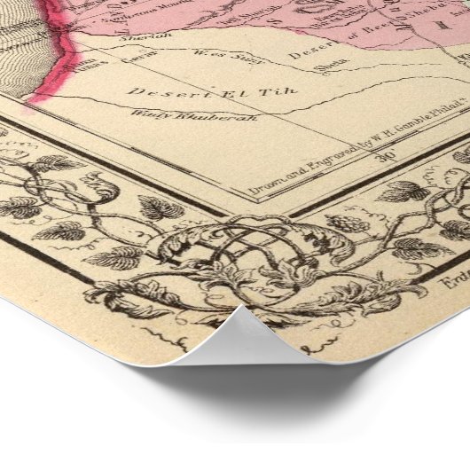 Poster Palestine, Jérusalem Carte par Mitchell (Coin)