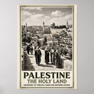 Poster Palestine La Terre Sainte Art de Voyage Rétro