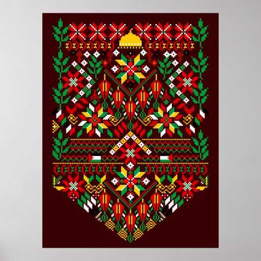 Poster Palestine Tatreez Broderie traditionnelle (Devant)