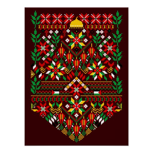 Poster Palestine Tatreez Broderie traditionnelle (Devant)
