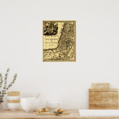 Poster PalestineCarte panoramiquePalestine (Cuisine)