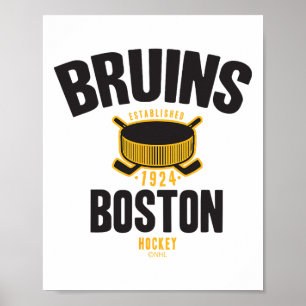 Poster Palet de hockey des Bruins de Boston blanc officie