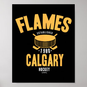 Poster Palet de hockey Flames de Calgary Nhl sous licence