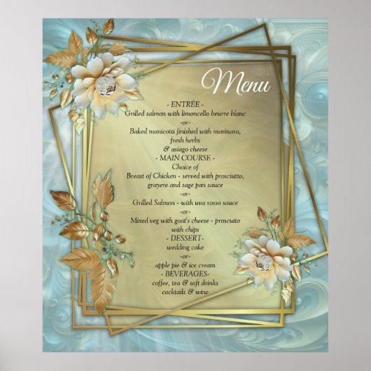 Poster Palette bleu clair sur une conception de barogue e (Devant)