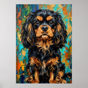 Poster Palette colorée Cavalier King Charles Spaniel Kn