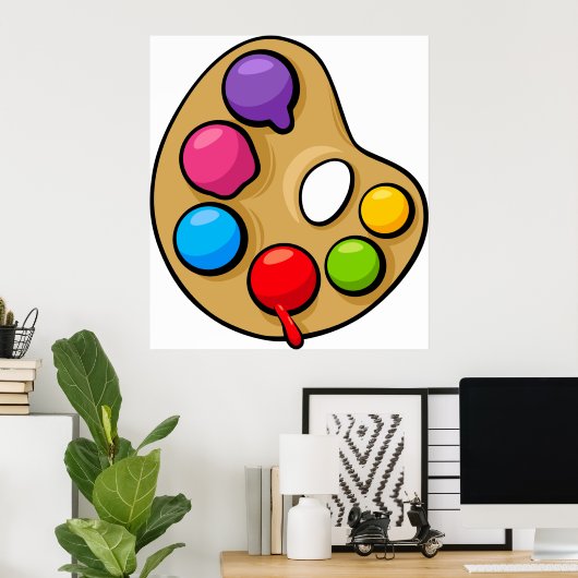 Poster Palette d'art Peintres (Bureau à domicile)