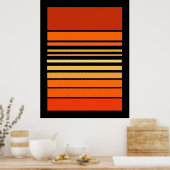 Poster Palette de lignes de couleur orange (Cuisine)