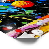 Poster Palette de paille Lapin de Pâques avec oeufs (Coin)