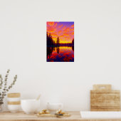 Poster Palette du coucher de soleil, Gold et Red Sky sur  (Cuisine)