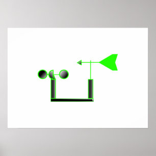Poster Palette verte de vitesse du vent et de temps