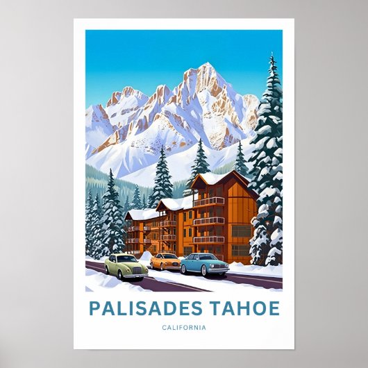 Poster Palisades Tahoe California Travel Print (Devant)