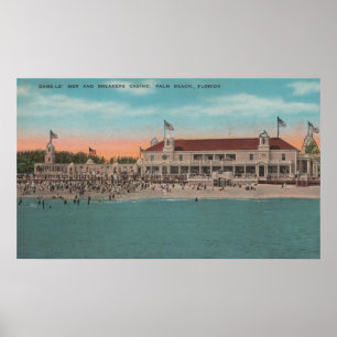Poster Palm Beach, FL - Oceanview des briseurs Casin
